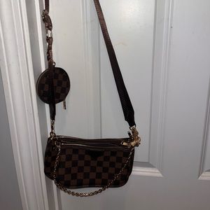 Designer inspired crossbody with coin pouch